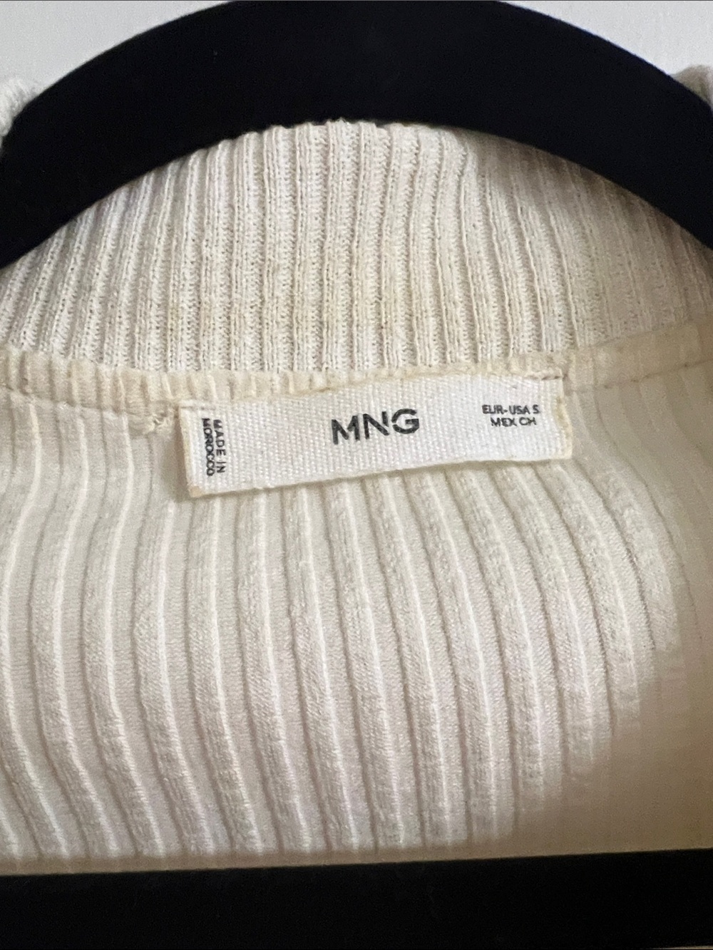 Mango Cream Ribbed Collared Button-Front Cardigan - Picture 2 of 3